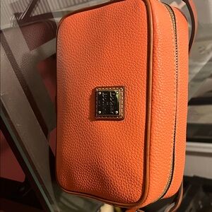 Coral Peach Leather Crossbody Bag